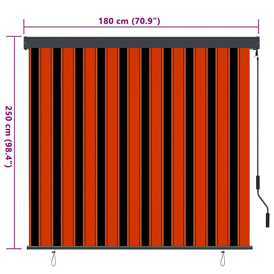 Store enrouleur Orange et marron 180 x 250 cm - 8