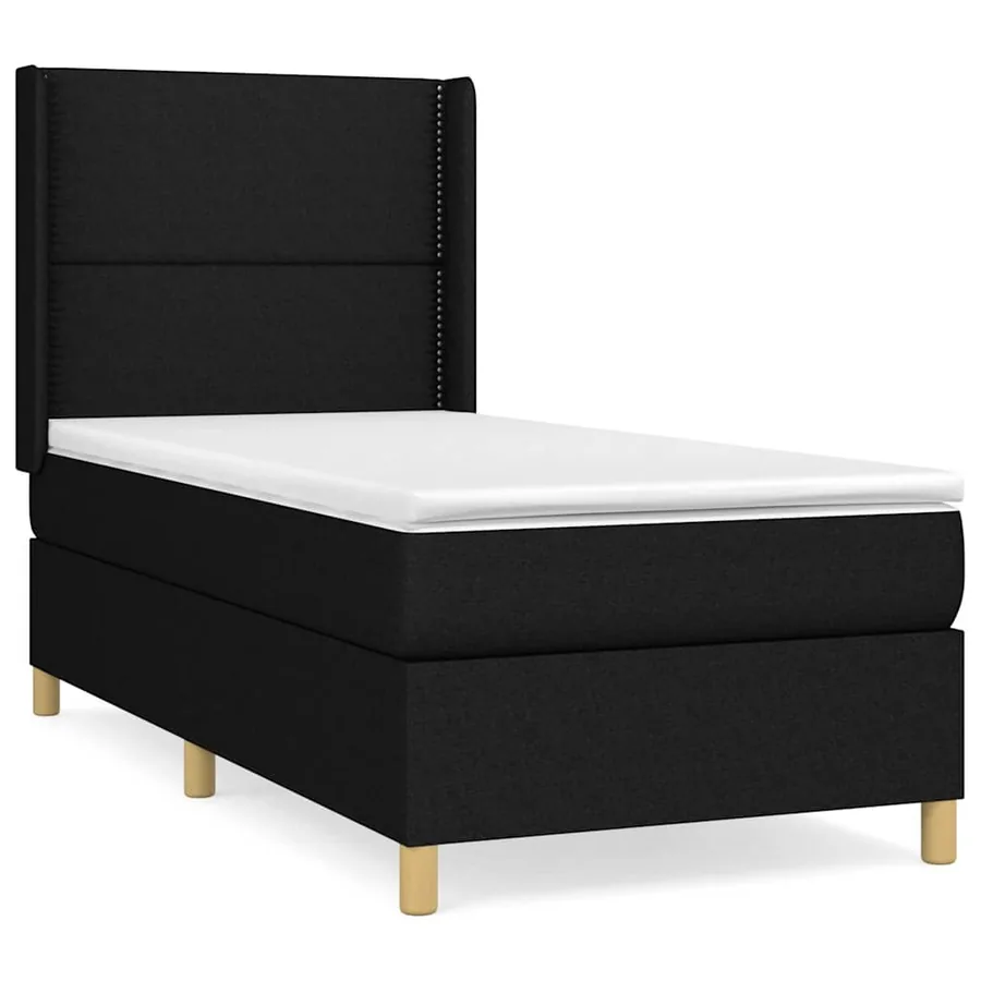 Sommier à lattes de lit et matelas Noir 80x200 cm Tissu - 2