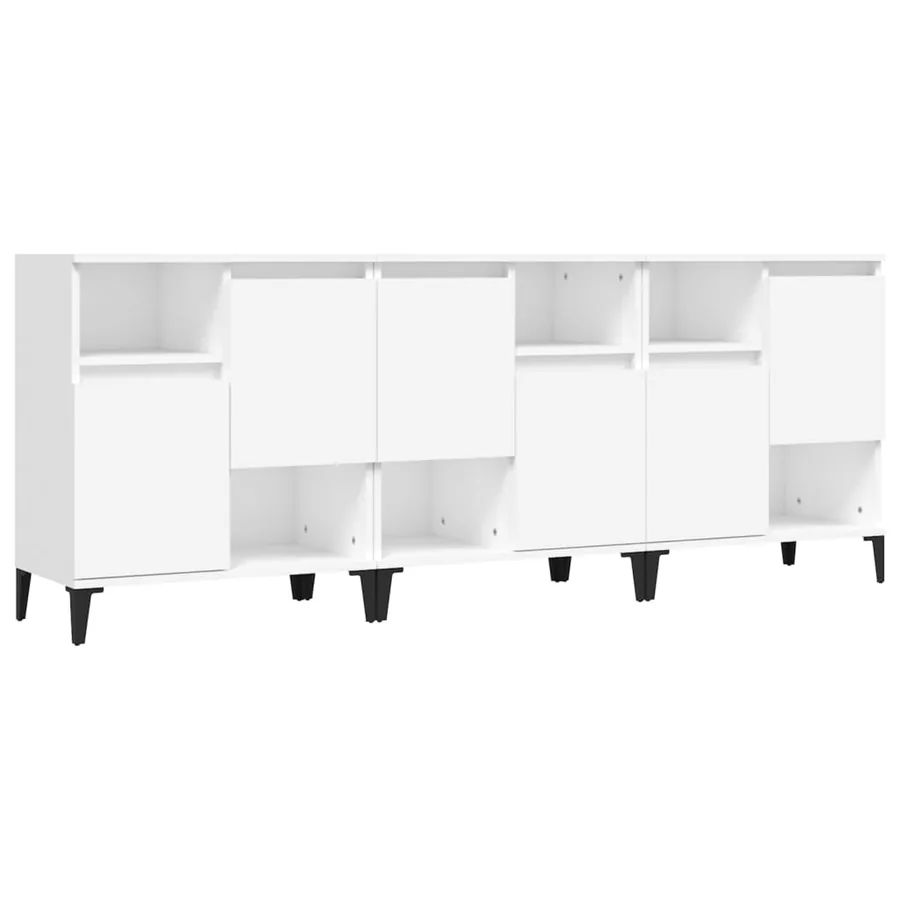 Buffets 3 pcs blanc 60x35x70 cm bois d'ingénierie - 2