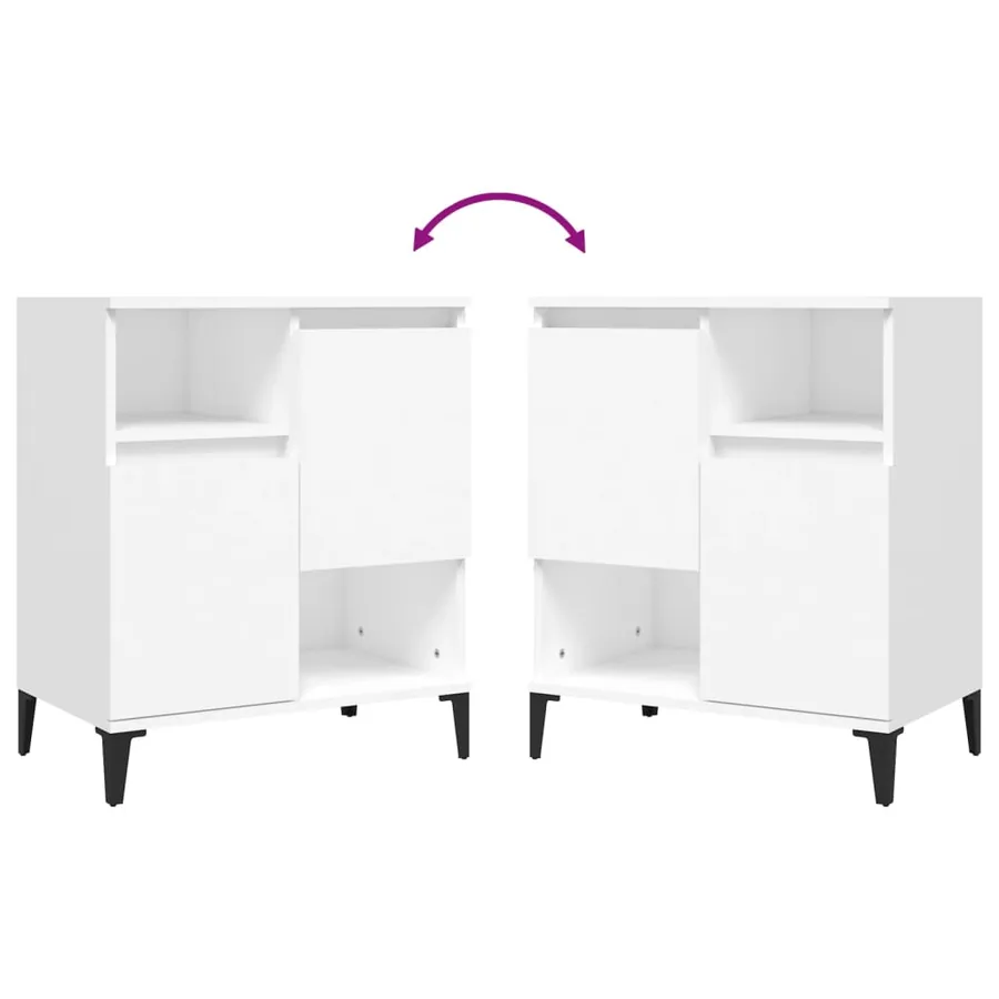 Buffets 3 pcs blanc 60x35x70 cm bois d'ingénierie - 7