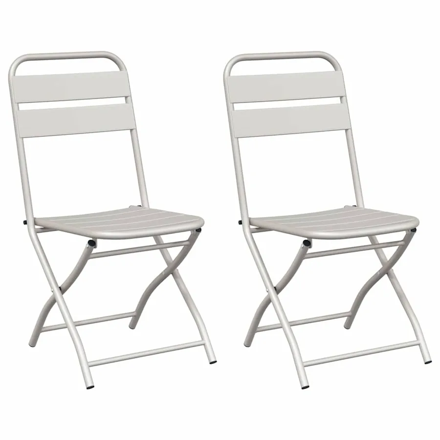 Chaise de jardin pliante 2 pcs Beige 42 x 52 x 82 cm - 2