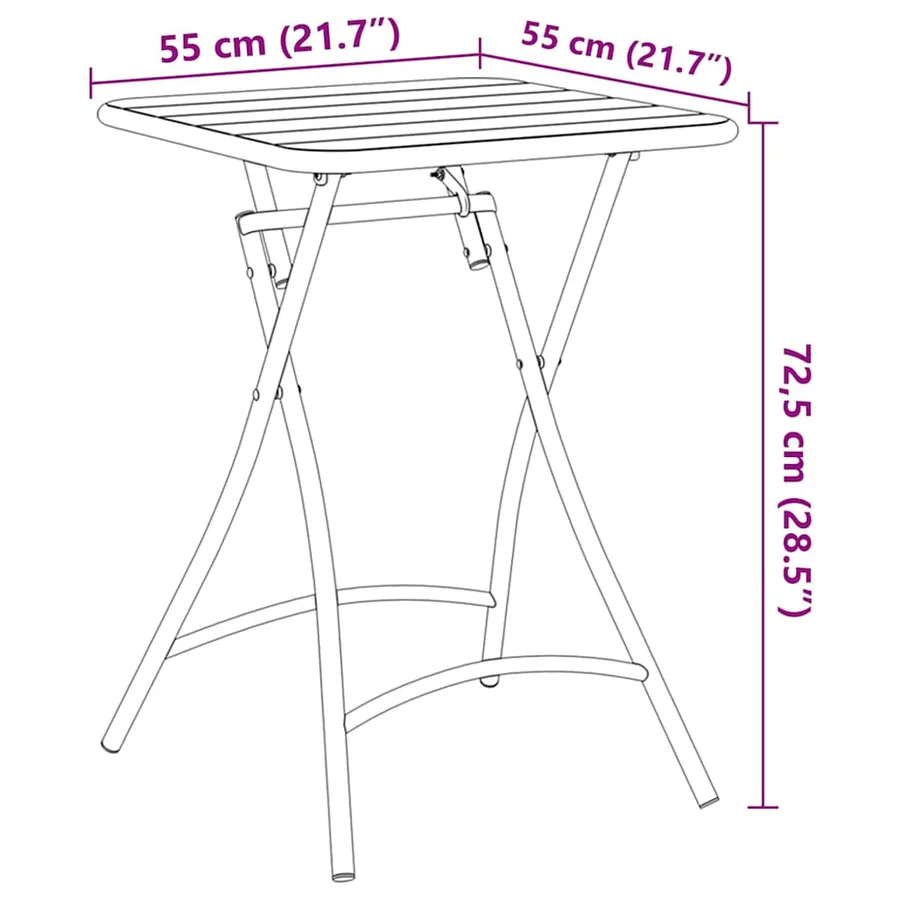 Table bistrot Vert foncé 55 x 55 x 72,5 cm - 11