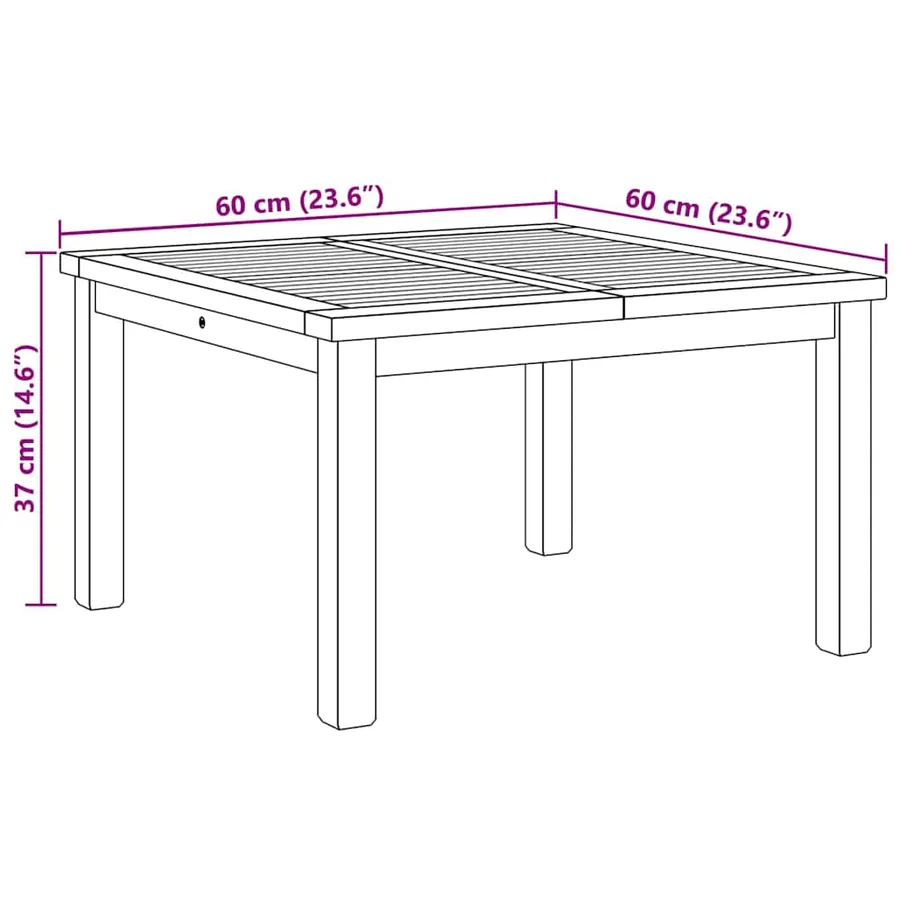 Table basse Marron 60 x 60 x 36 cm Bois de teck massif - 10