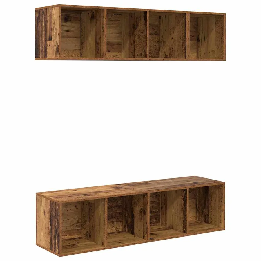 Ensemble meuble TV 3 pcs Bois Ancien Bois d'ingénierie - 2