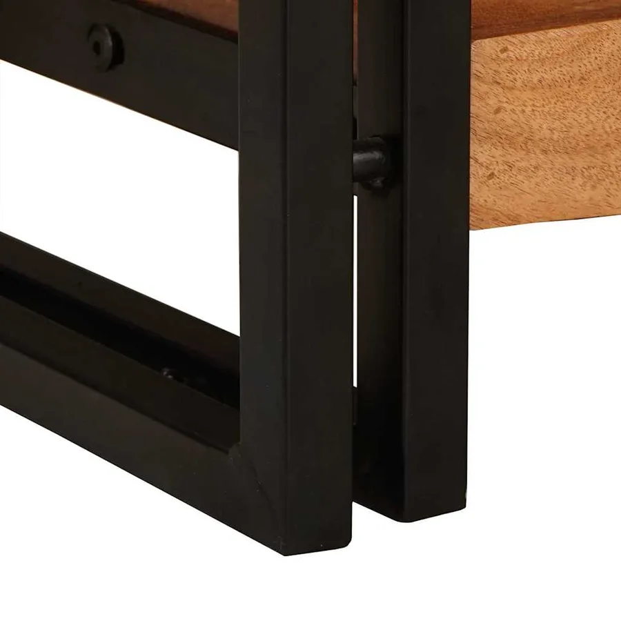 Tables console avec tiroir 2 pcs Marron Bois d'Acacia Massif - 10