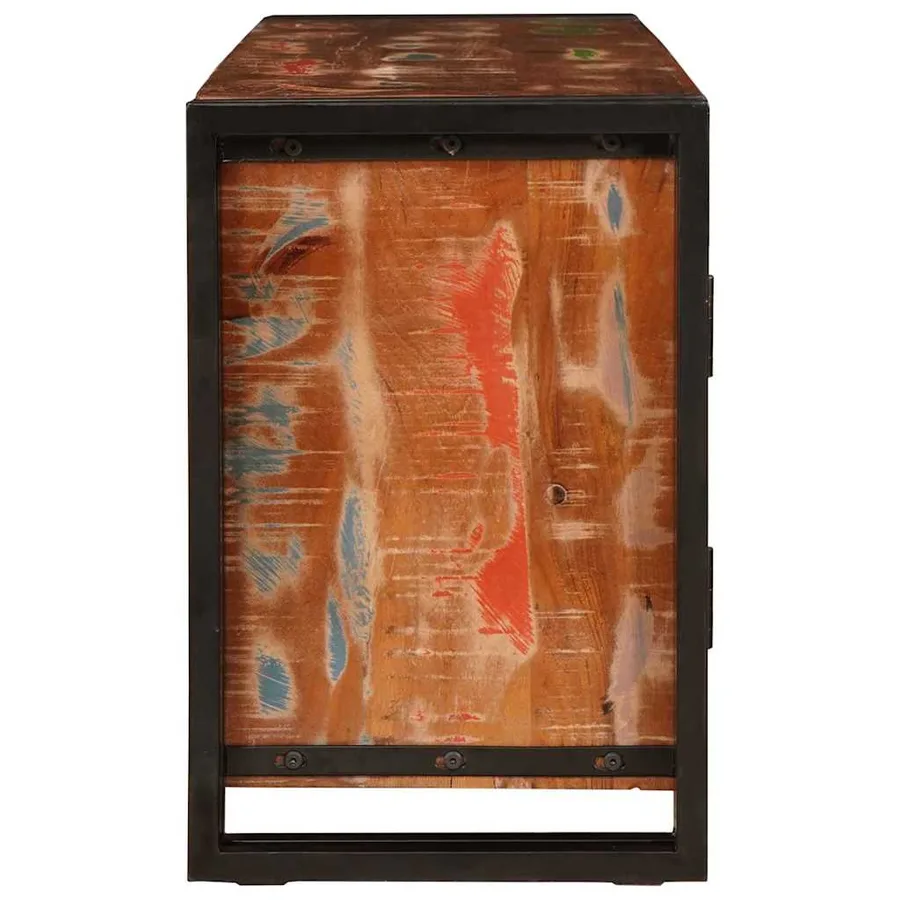 Meuble TV Multicolore 120 x 33 x 50 cm Bois massif recyclé - 6