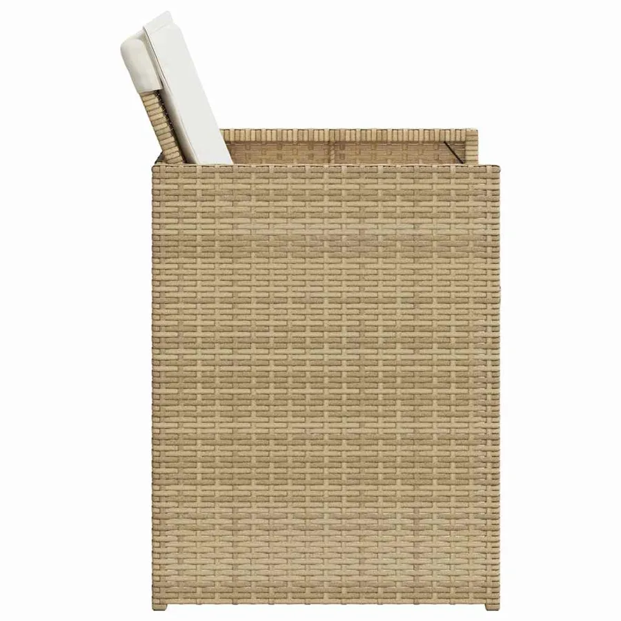 Chaises de jardin avec coussins lot de 4 beige résine tressée - 6