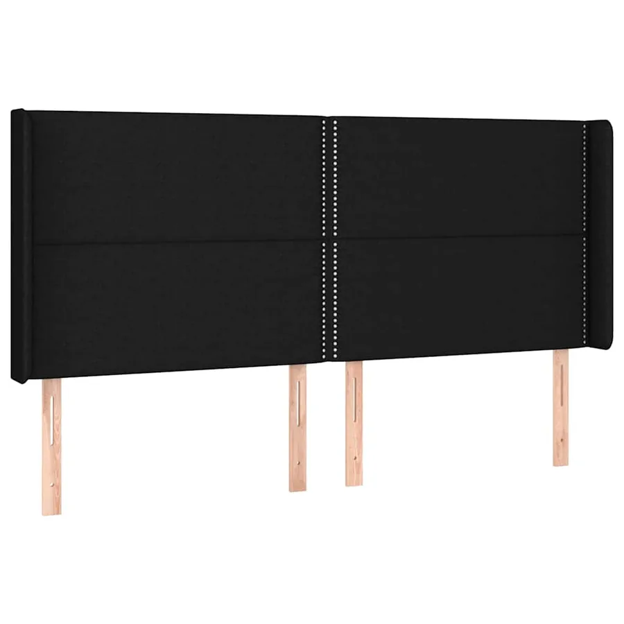 Sommier à lattes de lit matelas et LED Noir 160x200 cm Tissu - 7