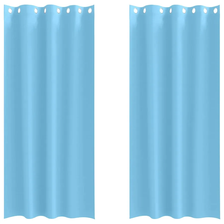 Rideaux occultants avec anneaux 2 pcs Bleu clair 260 x 140 cm - 2