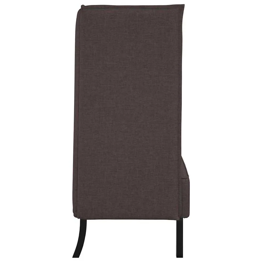 Canapé à Haut Dossier 101cm Marron foncé tissu - 5