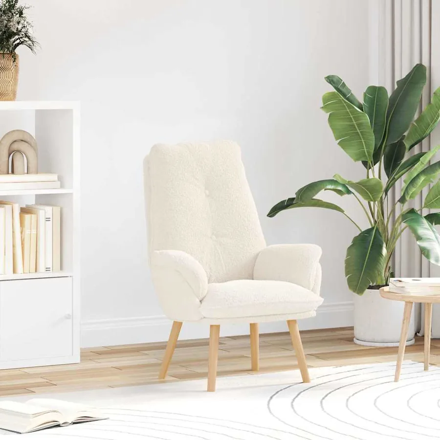fauteuil Crème 69 x 74 x 93 cm Tissu Sherpa