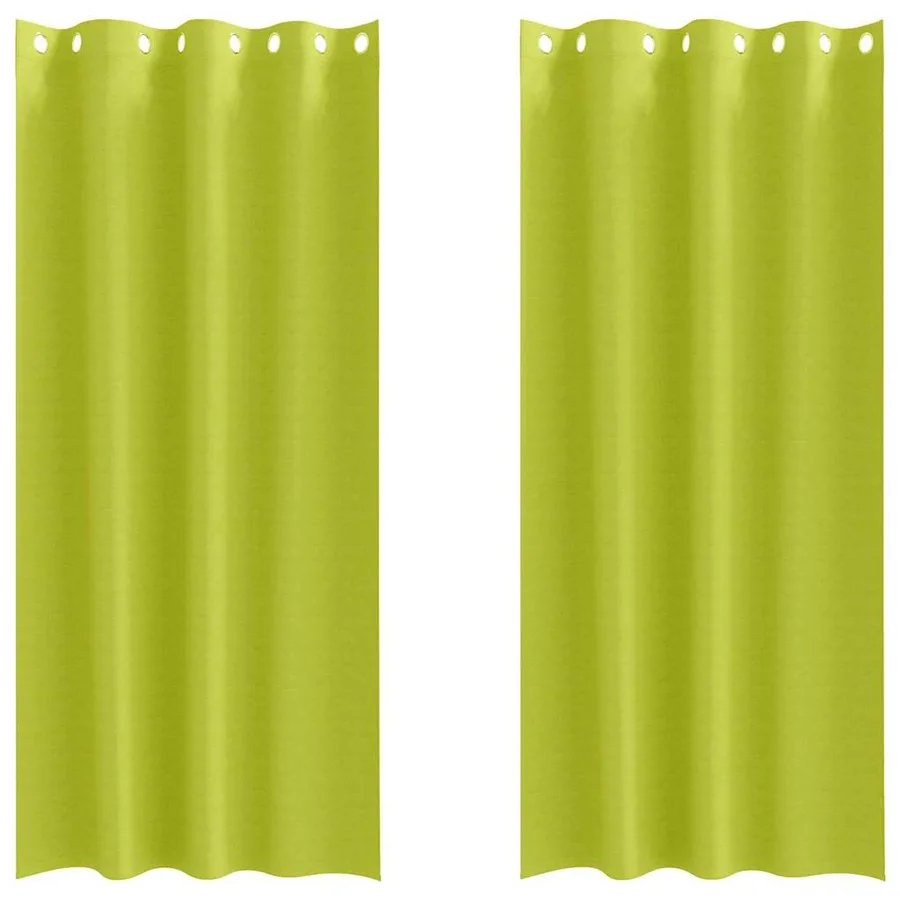 Rideaux occultants avec anneaux 2 pcs Vert 225 x 140 cm - 2