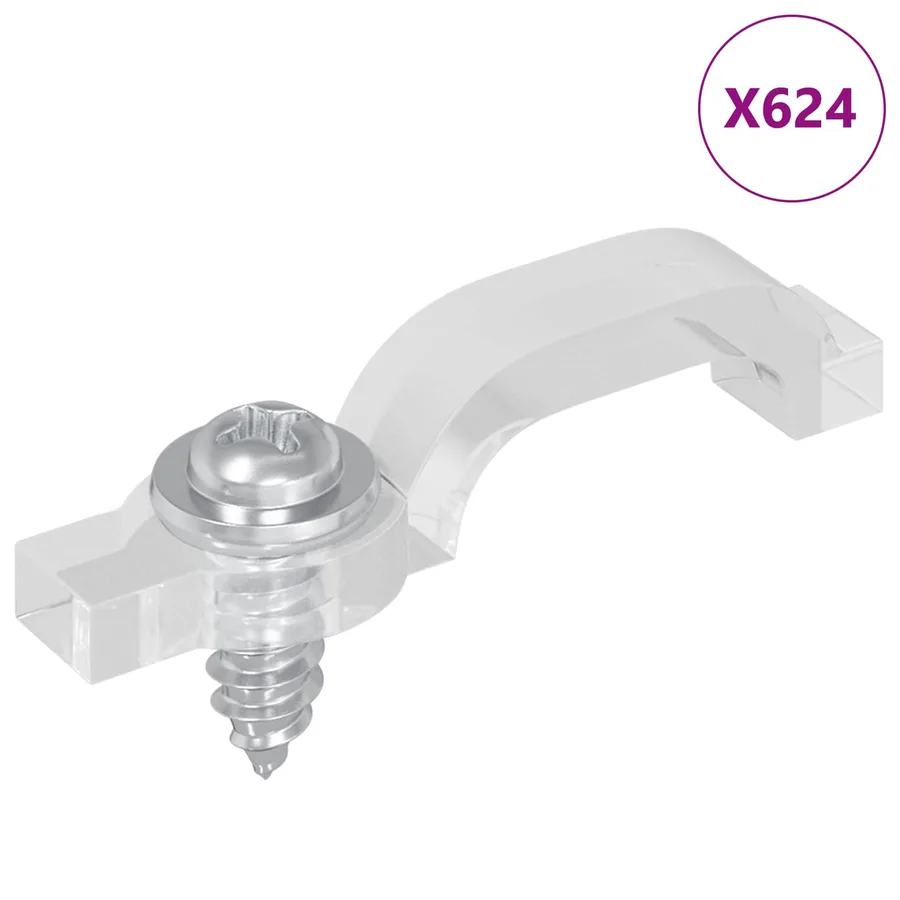 Clips de bande LED 23,8 mm 12 pcs Transparent Plastique et fer - 2