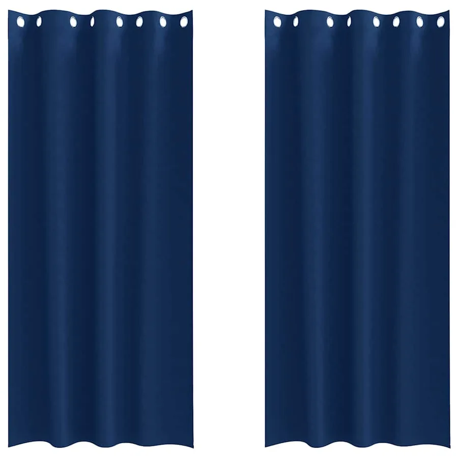 Rideaux occultants avec anneaux 2 pcs Bleu foncé 260 x 140 cm - 2