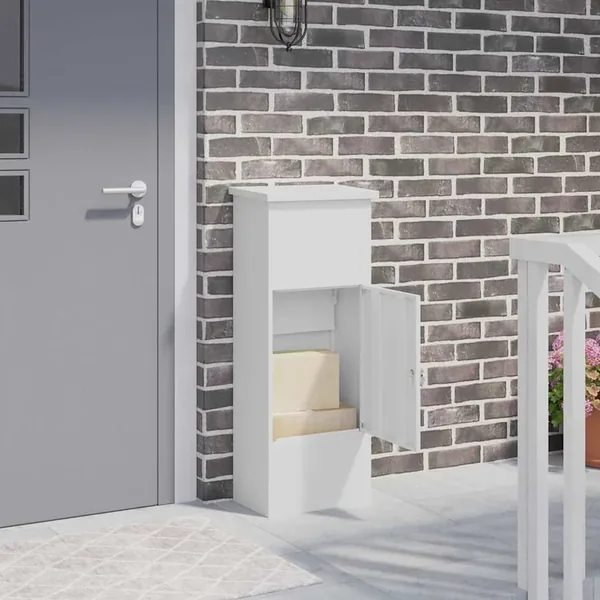 Boîte de dépôt de colis Blanc 44,5 x 29 x 110,5 cm Acier