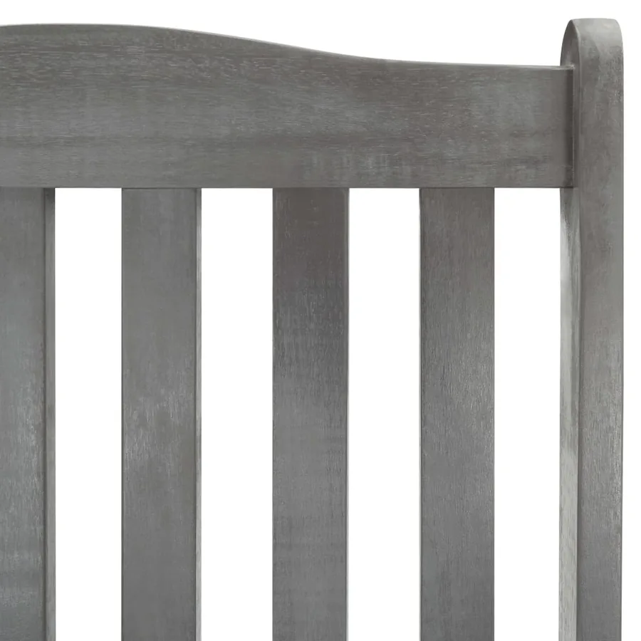 Chaise à bascule avec coussins Gris Bois d'acacia massif - 5