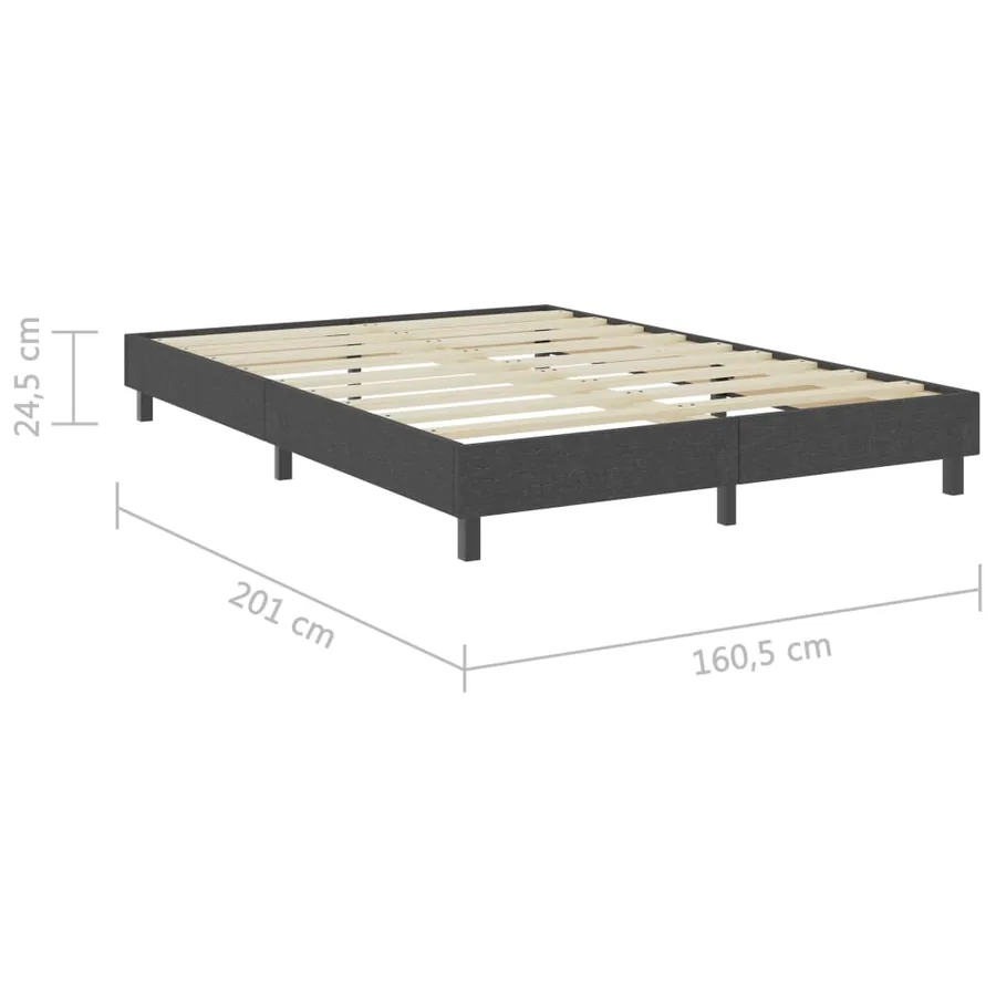 Sommier à lattes de lit Gris foncé Tissu 160x200 cm - 19