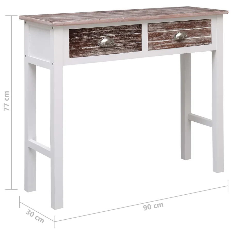 Table console Marron 90 x 30 x 77 cm Bois - 8