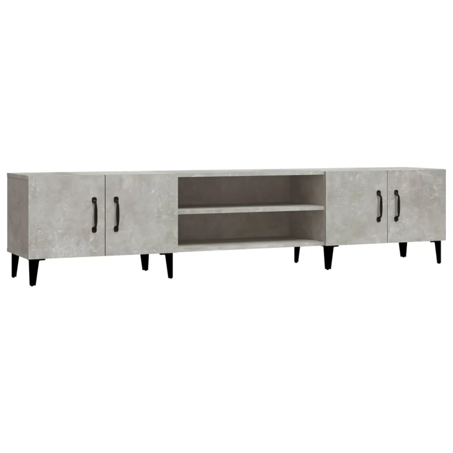 Meuble TV gris béton 180x31,5x40 cm bois d'ingénierie - 2