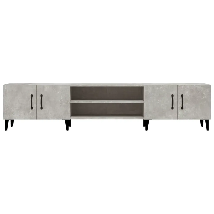 Meuble TV gris béton 180x31,5x40 cm bois d'ingénierie - 6