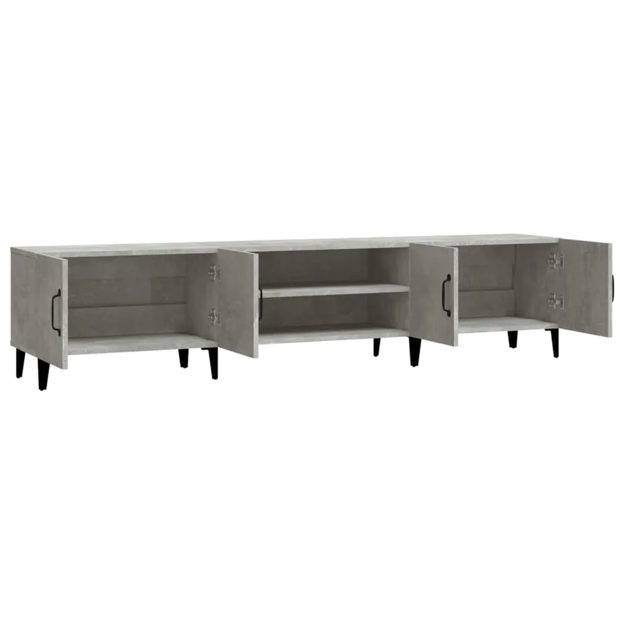 Meuble TV gris béton 180x31,5x40 cm bois d'ingénierie - 7