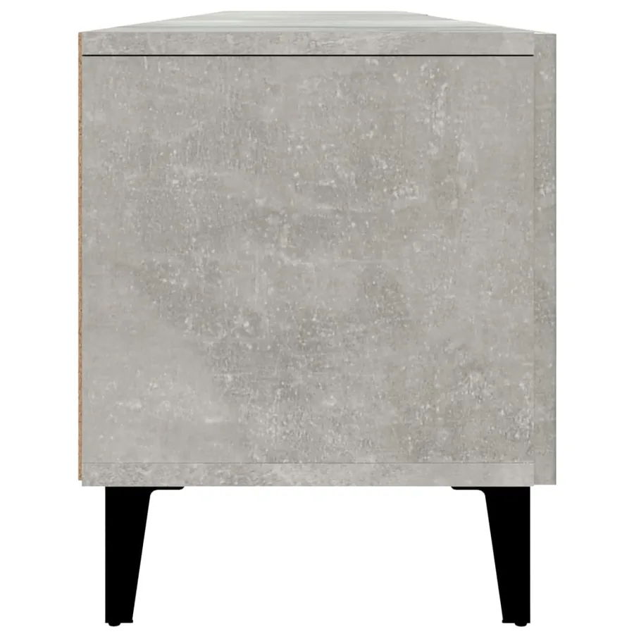 Meuble TV gris béton 180x31,5x40 cm bois d'ingénierie - 8