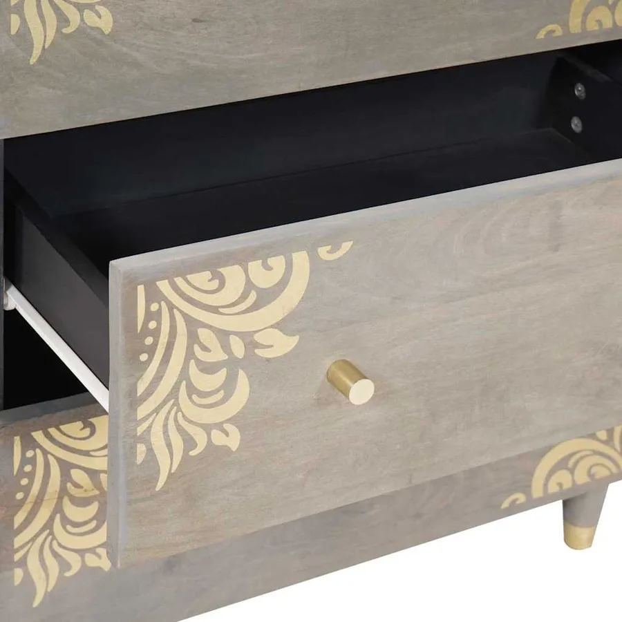 Buffet 2 pcs Gris 60 x 33 x 75 cm Bois de mangue massif - 8