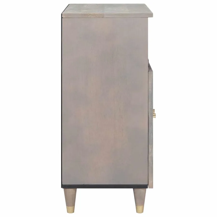 Buffet Gris et or 60 x 33 x 75 cm Bois de mangue massif - 4