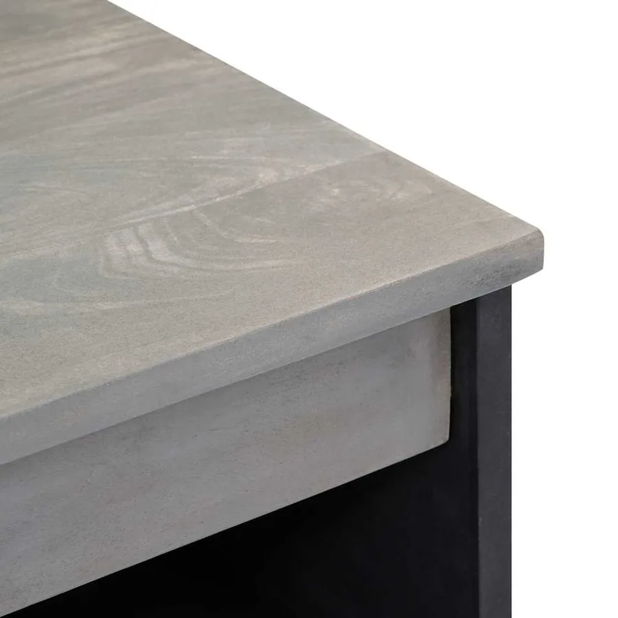 Buffet Gris et or 60 x 33 x 75 cm Bois de mangue massif - 6