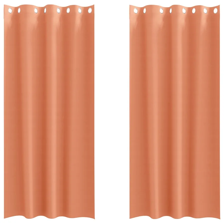 Rideaux occultants avec anneaux 2 pcs Couleur terre cuite - 2