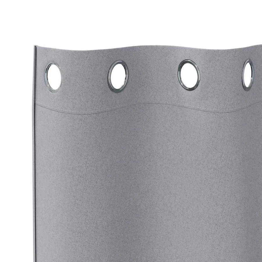 Rideaux occultants avec anneaux 2 pcs Gris clair 245 x 140 cm - 5