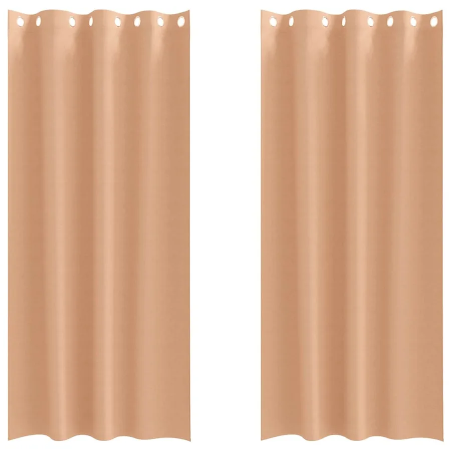Rideaux occultants avec anneaux 2 pcs Marron Clair 245 x 140 cm - 2