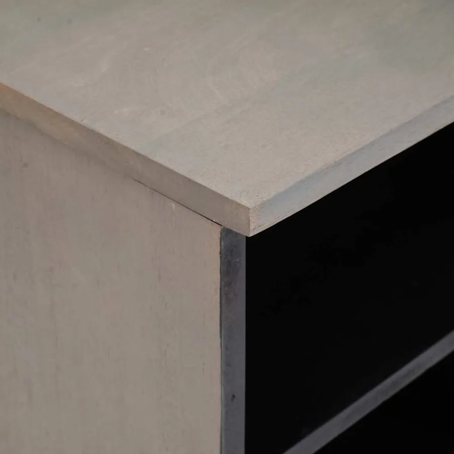 Meuble TV Gris 100 x 33 x 46 cm Bois de mangue massif - 6