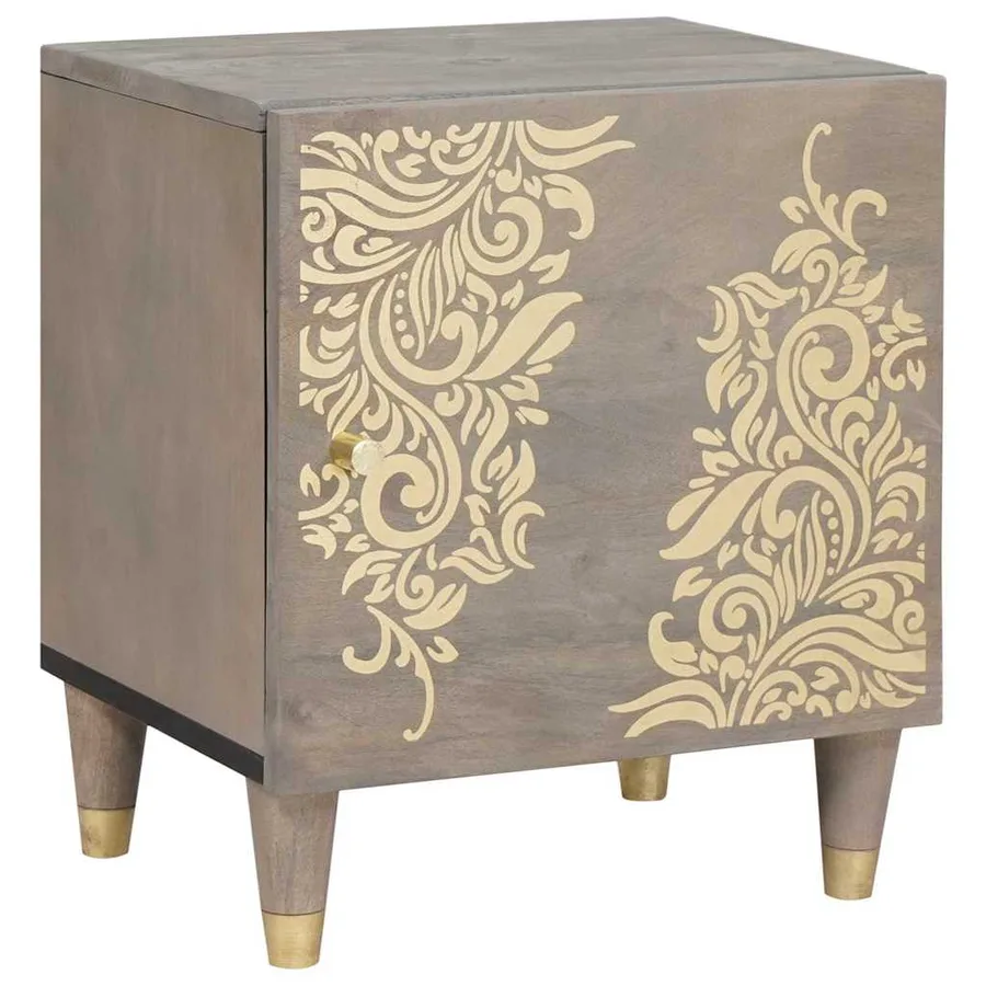 Cabinet de chevet avec porte 2 pcs Gris 40 x 33 x 46 cm - 2