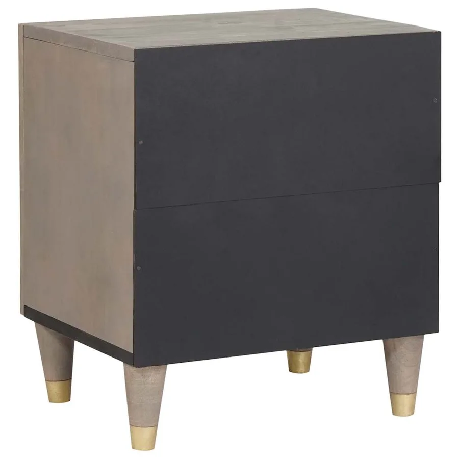 Cabinet de chevet avec porte 2 pcs Gris 40 x 33 x 46 cm - 6