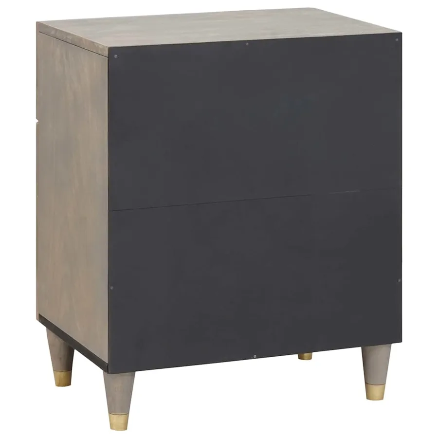 Cabinet de chevet avec porte avec tiroir Gris 50 x 33 x 60 cm - 5