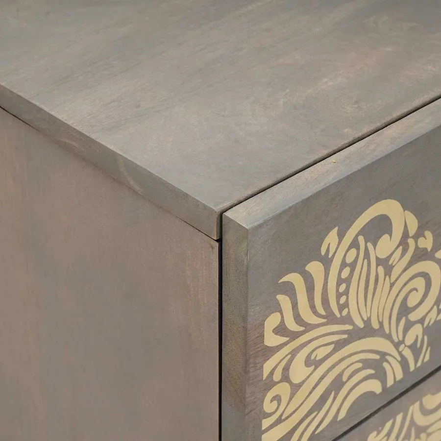 Cabinet de chevet avec porte avec tiroir Gris 50 x 33 x 60 cm - 6