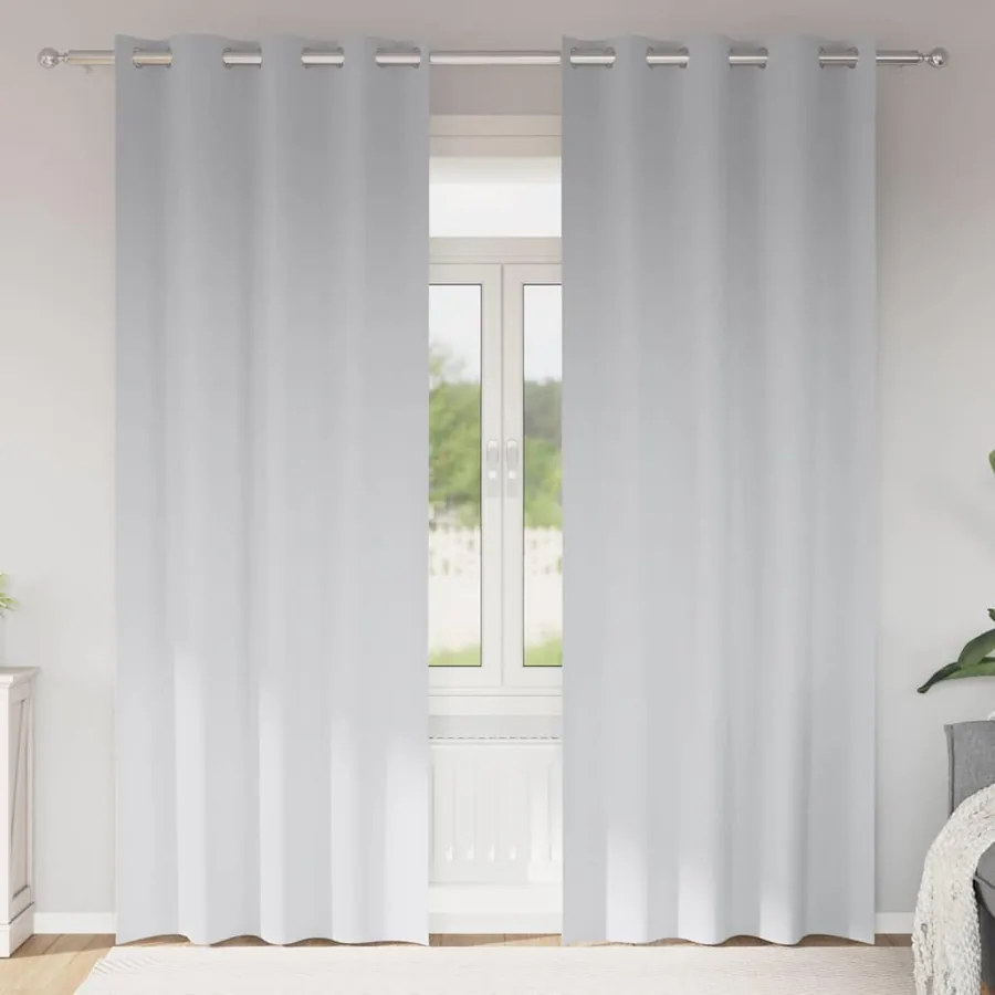 Rideaux occultants avec anneaux 2 pcs Gris pâle 260 x 140 cm