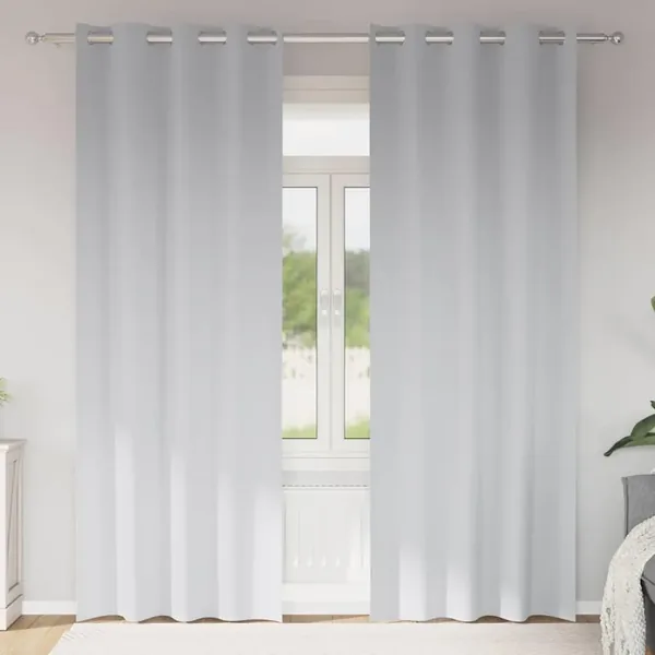 Rideaux occultants avec anneaux 2 pcs Gris pâle 260 x 140 cm