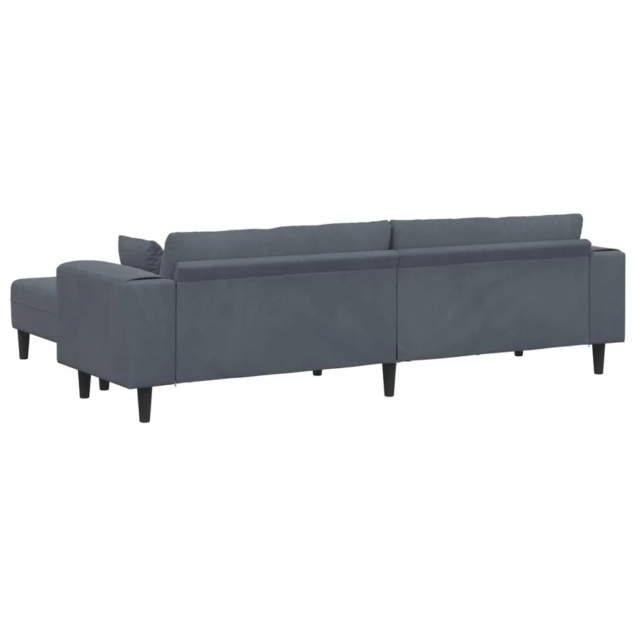 Canapé 3 pcs Gris foncé 250 x 188 x 76 cm Velours - 6