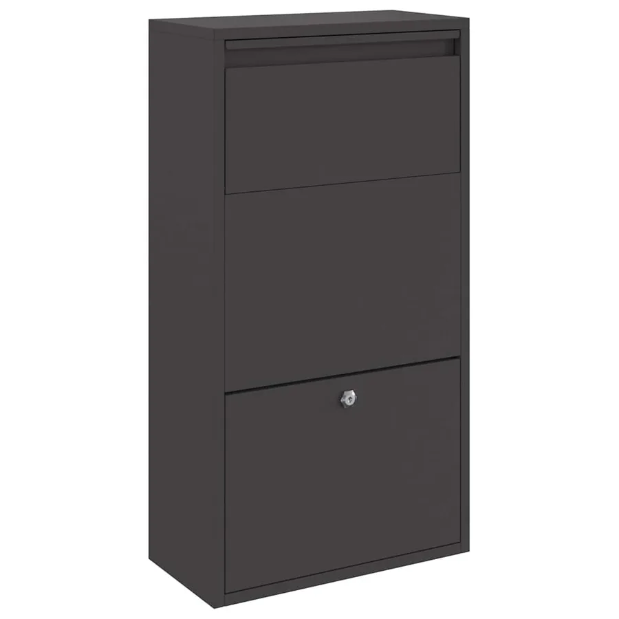 Boîte de dépôt de colis avec porte Noir 44 x 22 x 82 cm Acier - 2