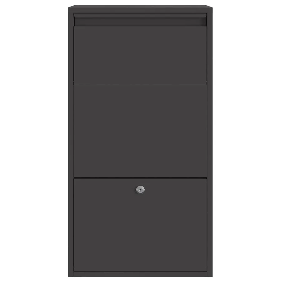 Boîte de dépôt de colis avec porte Noir 44 x 22 x 82 cm Acier - 5