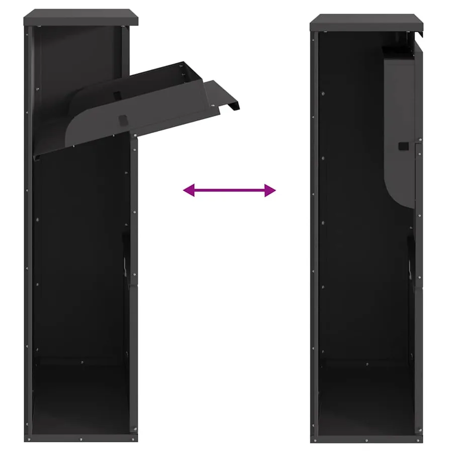 Boîte de dépôt de colis avec porte Noir 44 x 22 x 82 cm Acier - 9