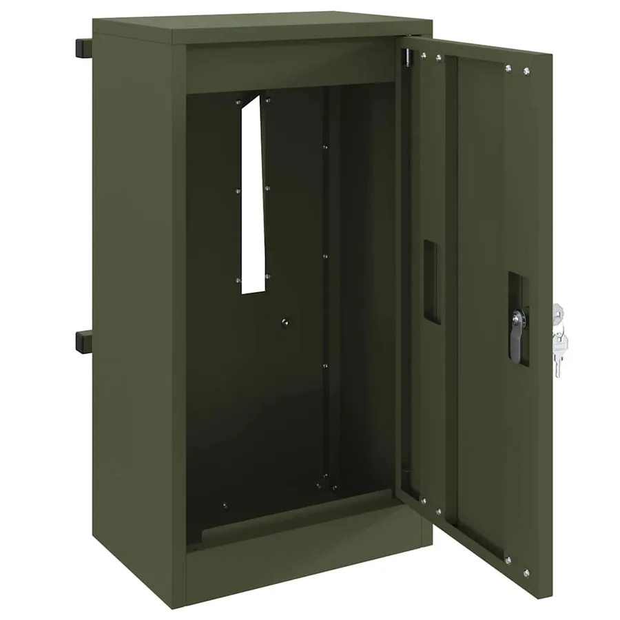 boîte aux lettres avec porte Vert olive 30 x 20 x 55 cm Acier - 4