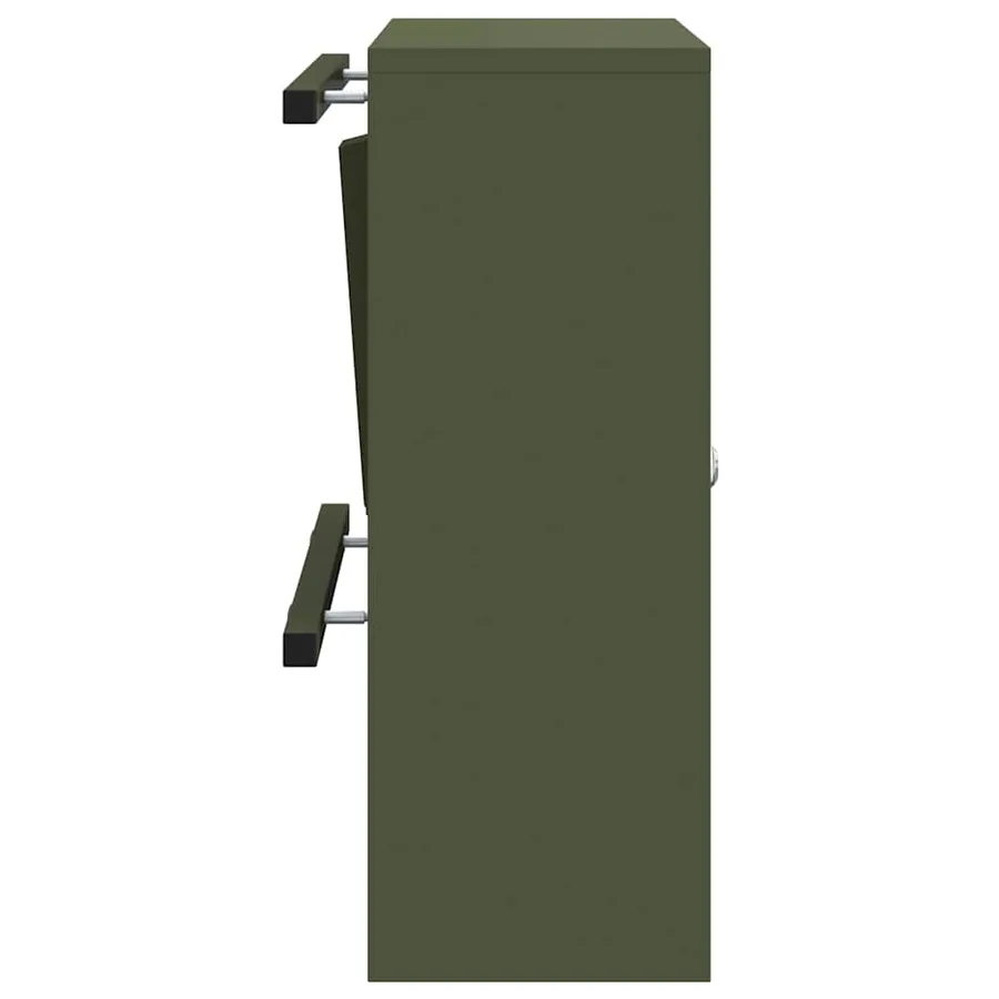 boîte aux lettres avec porte Vert olive 30 x 20 x 55 cm Acier - 6