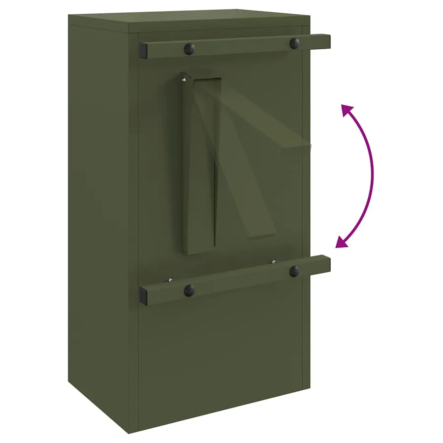 boîte aux lettres avec porte Vert olive 30 x 20 x 55 cm Acier - 9