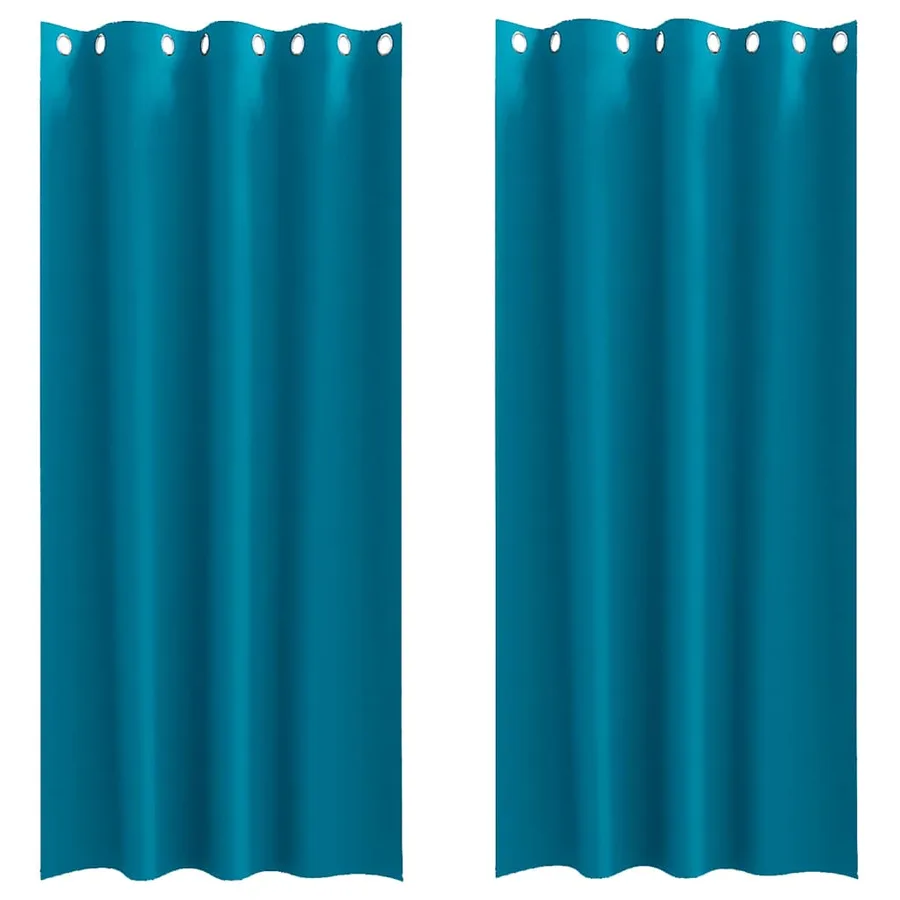 Rideaux occultants avec anneaux 2 pcs Turquoise 245 x 140 cm - 2
