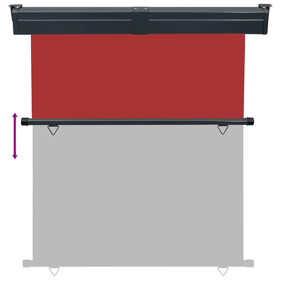 Auvent latéral de balcon 175x250 cm Rouge - 5