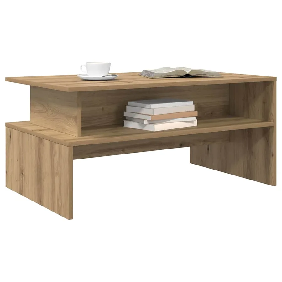 Table basse Chêne artisanal 90 x 55 x 42,5 cm Bois d'ingénierie - 3
