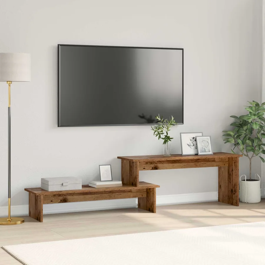 Ensemble meuble TV Montage mural Bois Ancien 180 x 30 x 43 cm